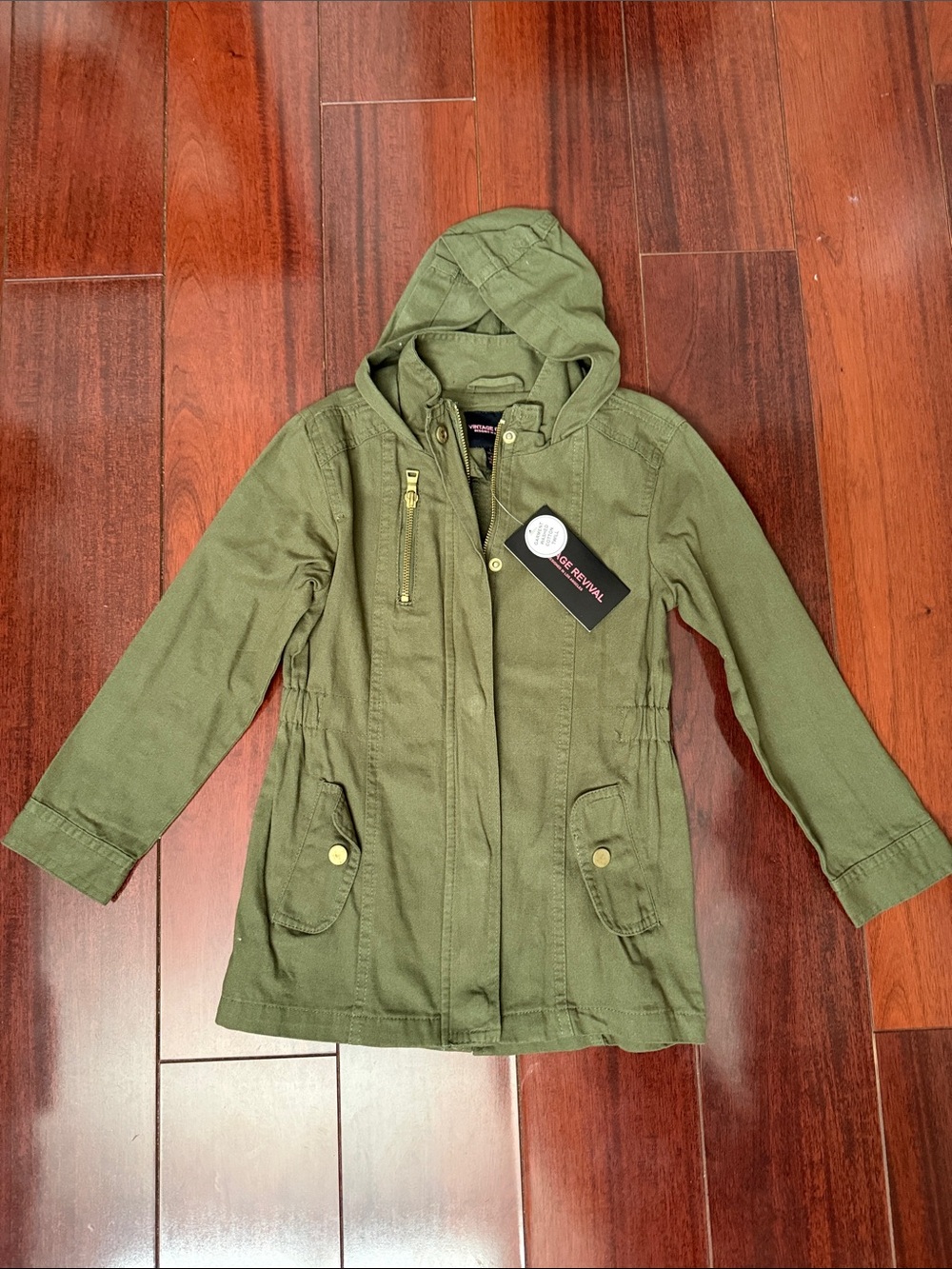 Olive Green Hooded Utility Jacket